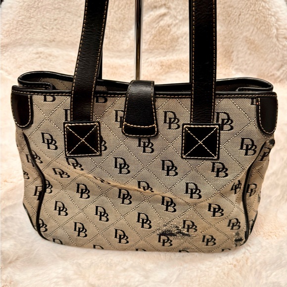 Dooney & bourke canvas and leather trim tote bag 14x9.5x7 - Picture 12 of 13